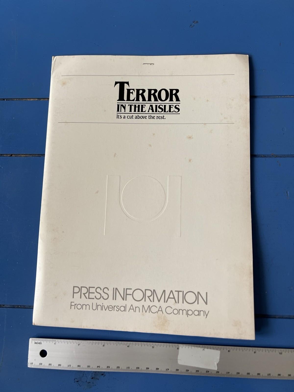 Vintage 1984 Terror in the Aisles Horror Movie Press Kit & B&W Photos