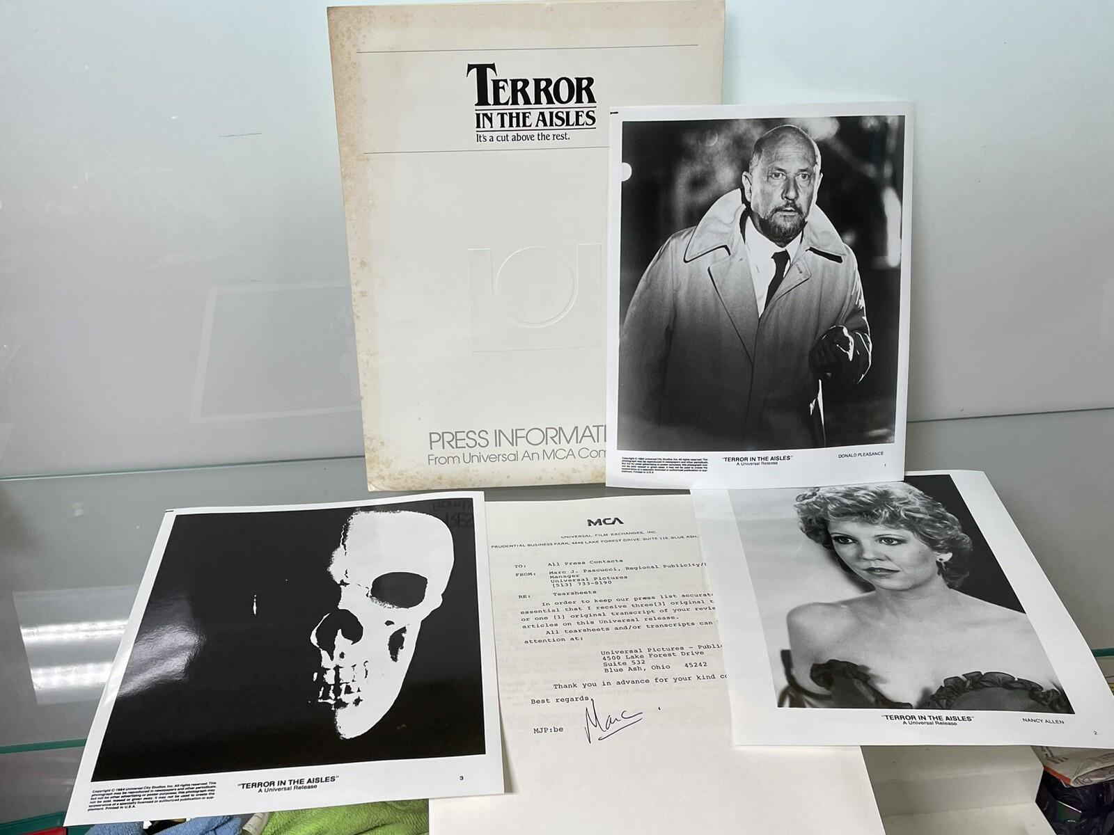 RARE "TERROR in the AISLES" 1984 MOVIE 3 Film PHOTOS Advance Campaign Materials