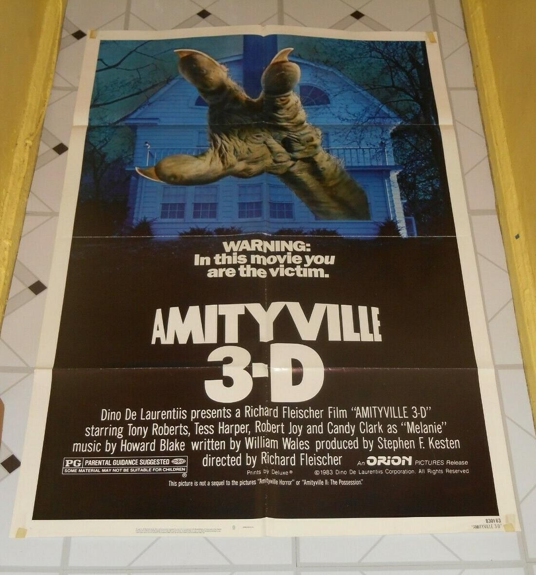 original AMITYVILLE 3-D one-sheet movie poster 