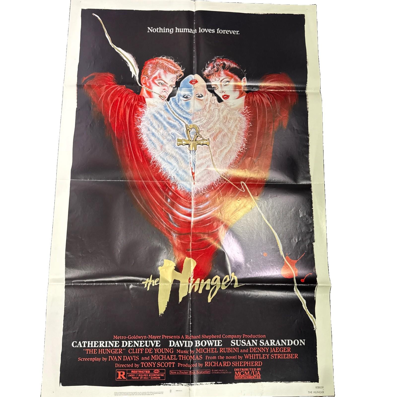 1983 "THE HUNGER" 27X41" folded one sheet    DAVID BOWIE
