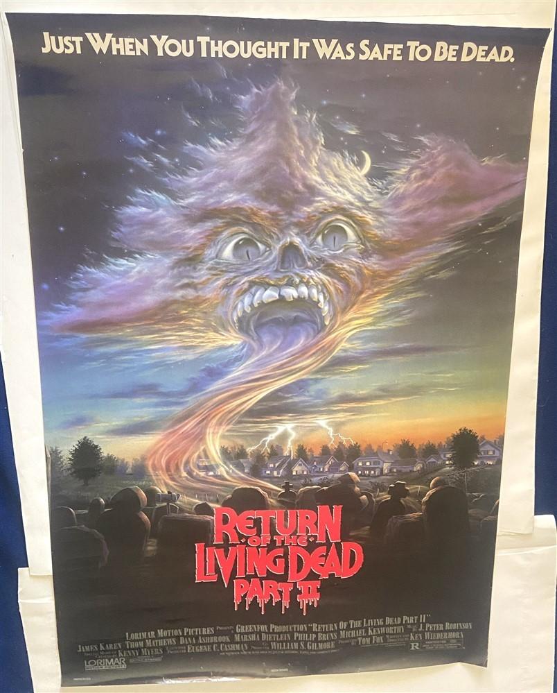 RETURN OF THE LIVING DEAD II ORIGINAL ROLLED RARE MOVIE POSTER 1987 ZOMBIES 2