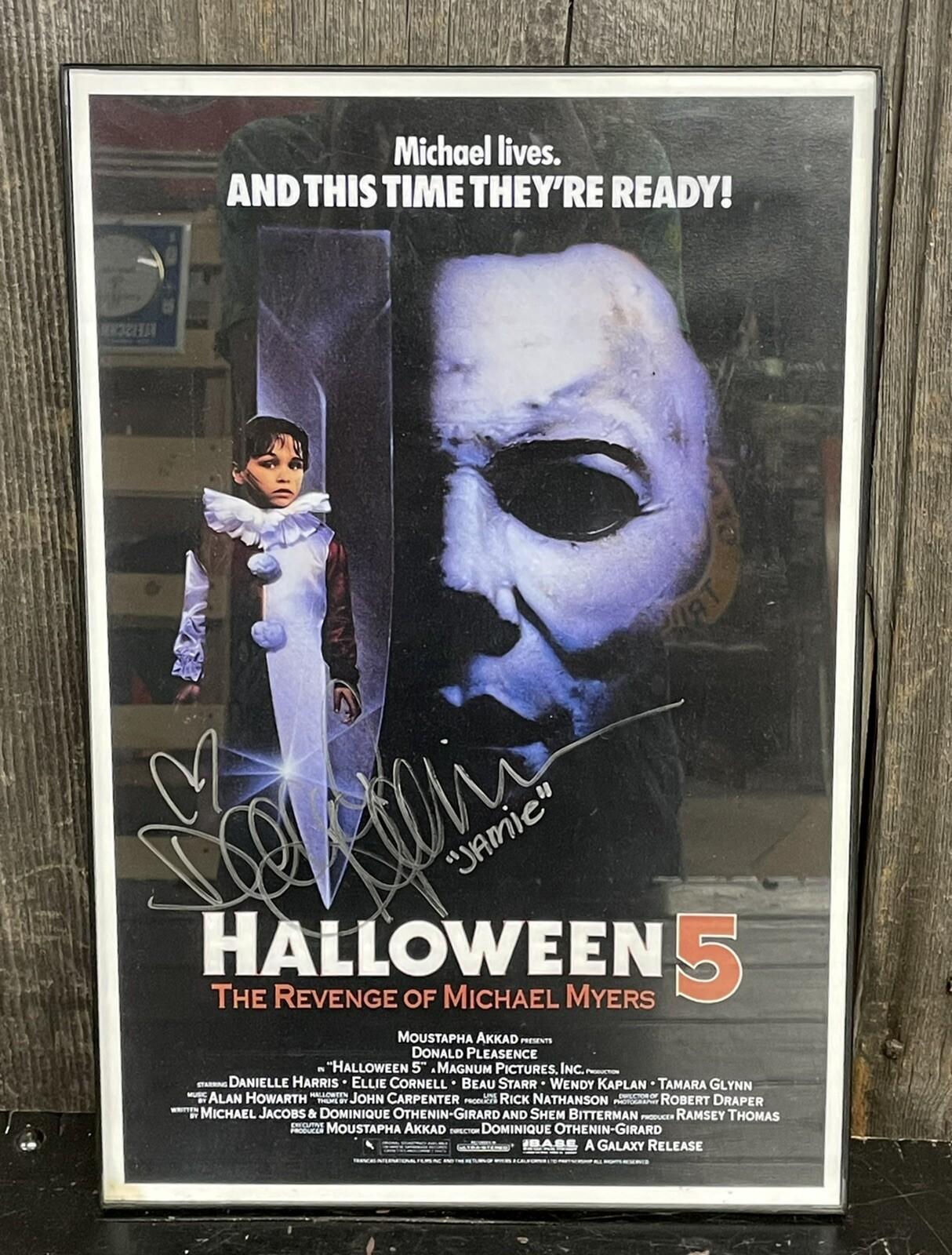 SIGNED Halloween 5 The Revenge of Michael Myers 1989 Slasher Horror Movie POSTER