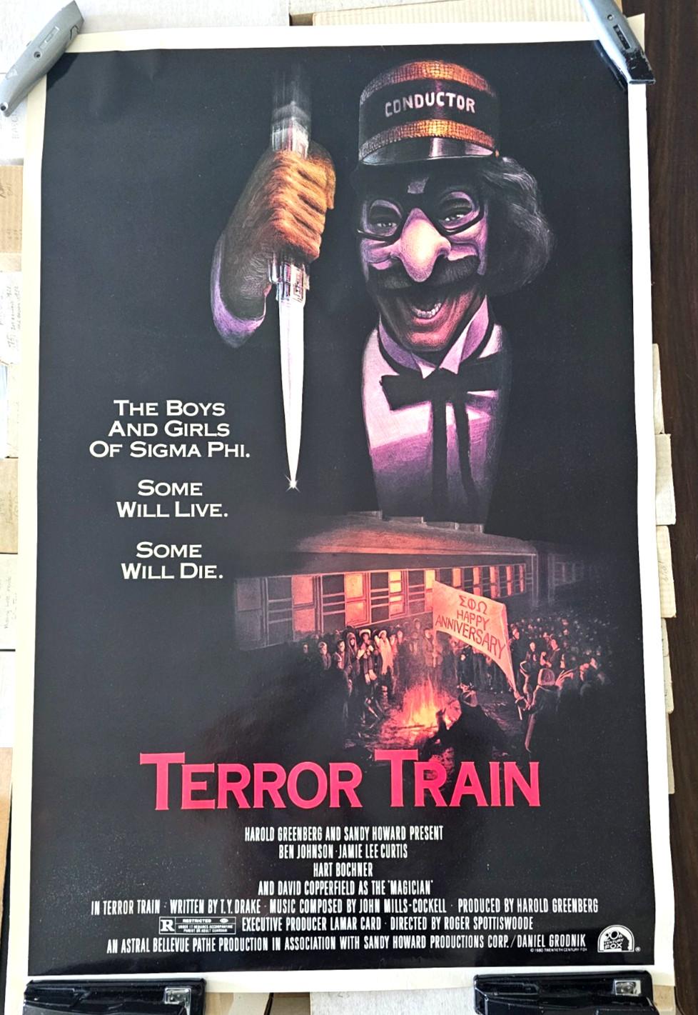 TERROR TRAIN ORIGINAL ROLLED 27x41 MOVIE POSTER 1980 JAMIE LEE CURTIS HORROR