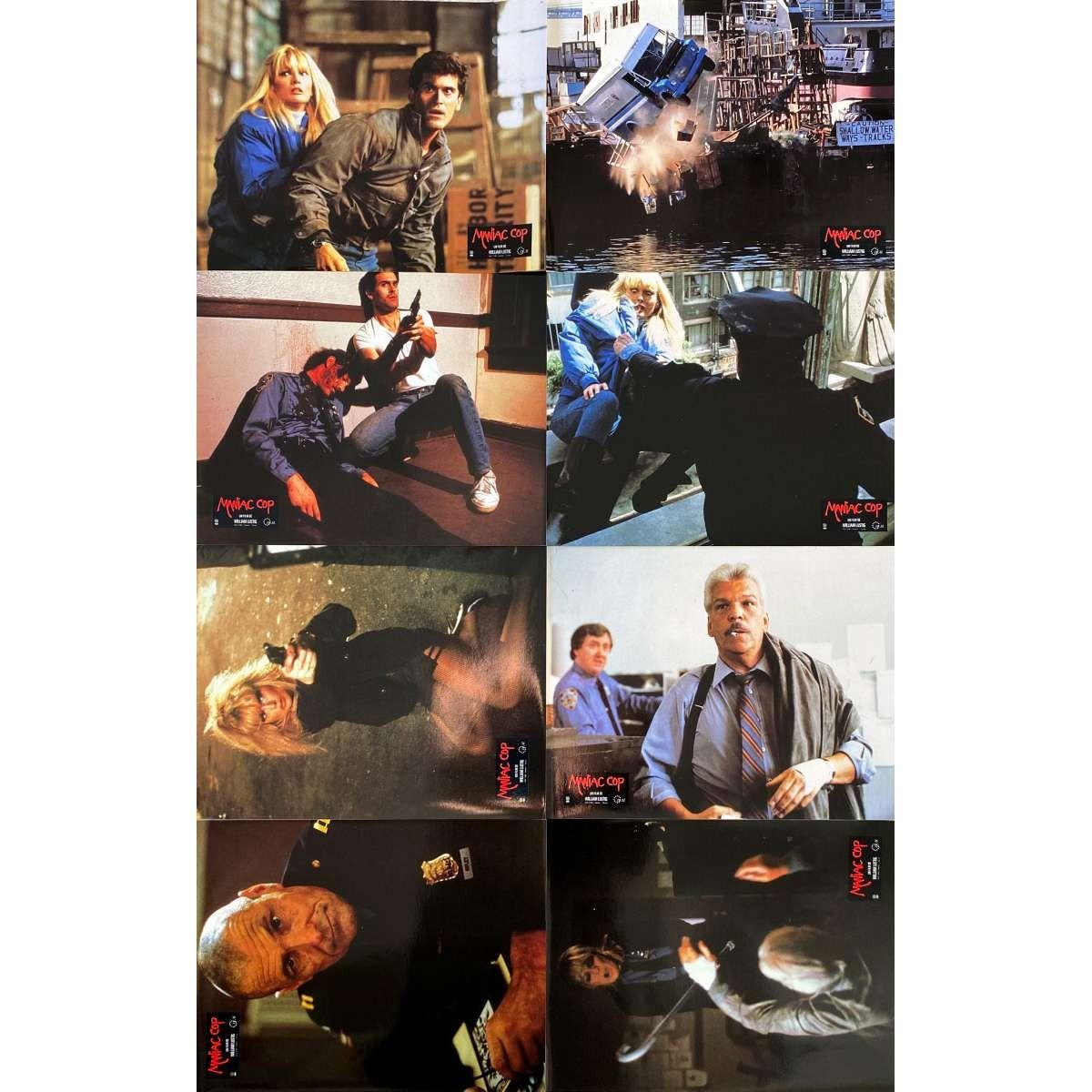 MANIAC COP Lobby Cards x8 - 9x12 in. - 1988 - William Lustig, Bruce Campbell