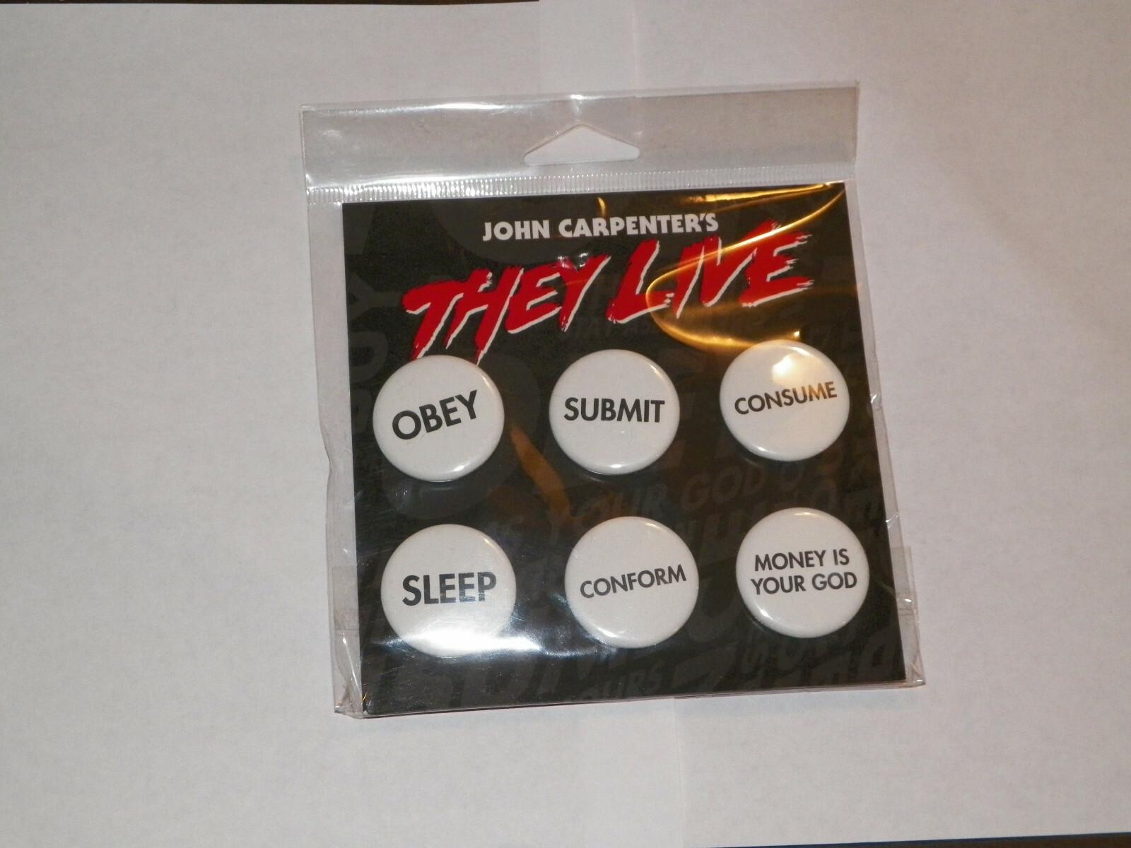 They Live Movie Promo Button Set John Carpenter Tour HTF Read Description