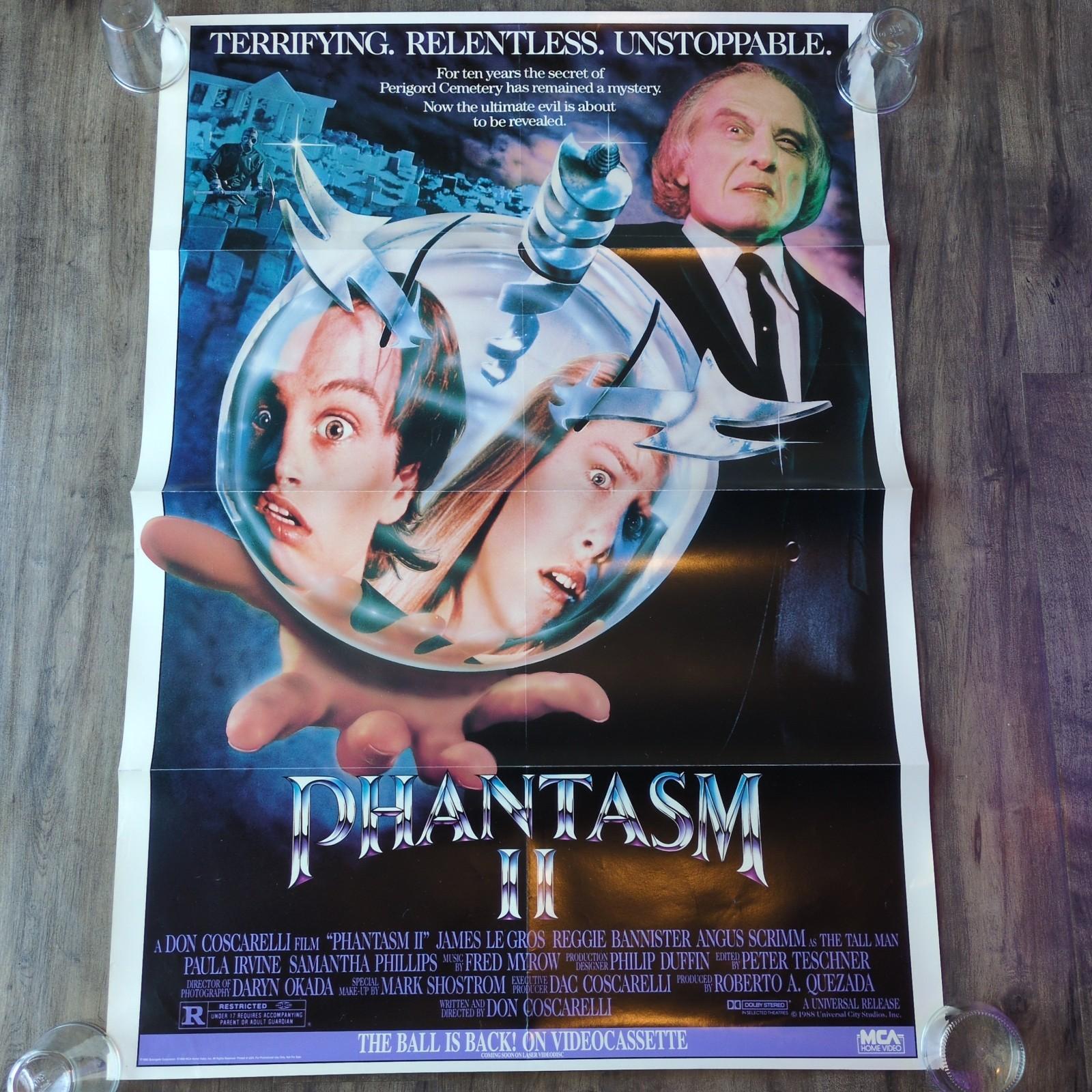 PHANTASM II 1989 Original MCA VHS Video Store Promo 27x39 Poster 80s Cult Horror