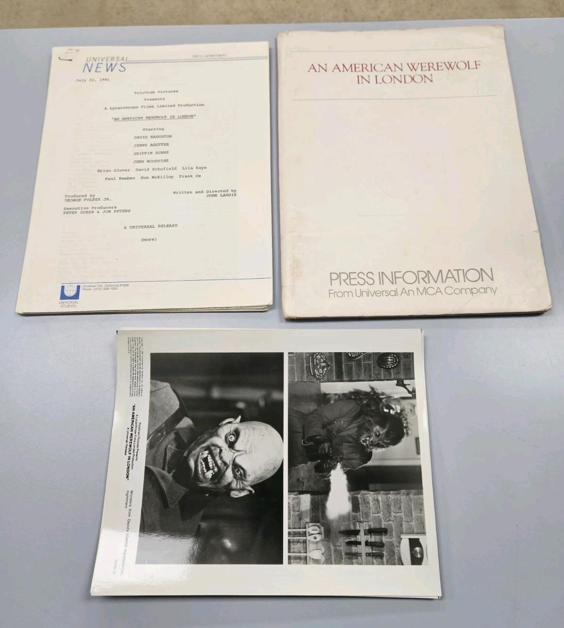 An American Werewolf In London Press Kit (Universal, 1981) 7 8x10 Photos -Landis