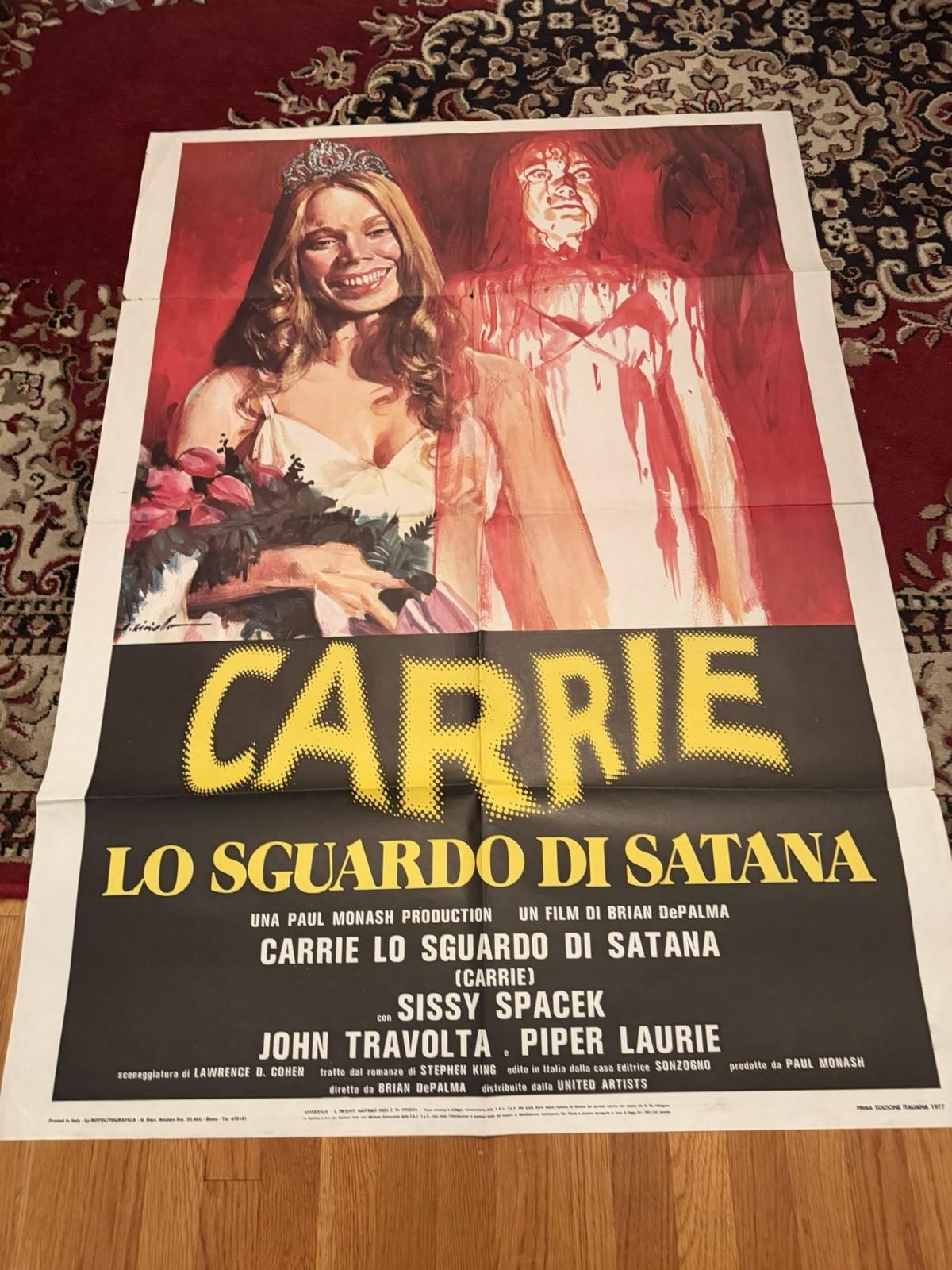 Carrie 1976 39x55 Original Italian Movie Poster  Horror De Palma Stephen King