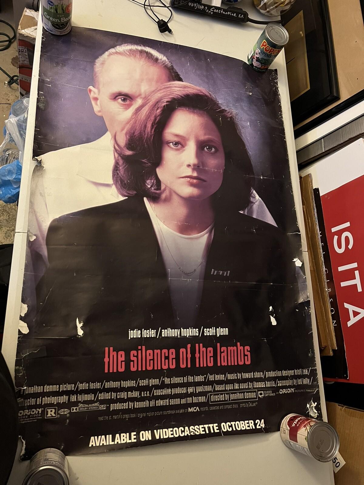 THE SILENCE OF THE LAMBS Original VHS Release Poster - 1991 - JODIE FOSTER