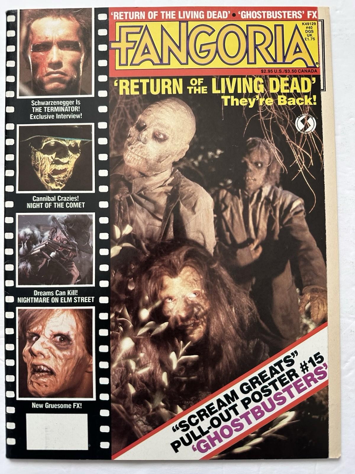 FANGORIA #40 DEC. 1984 (Starlog) “RETURN OF THE LIVING DEAD” Cover, Ghostbusters