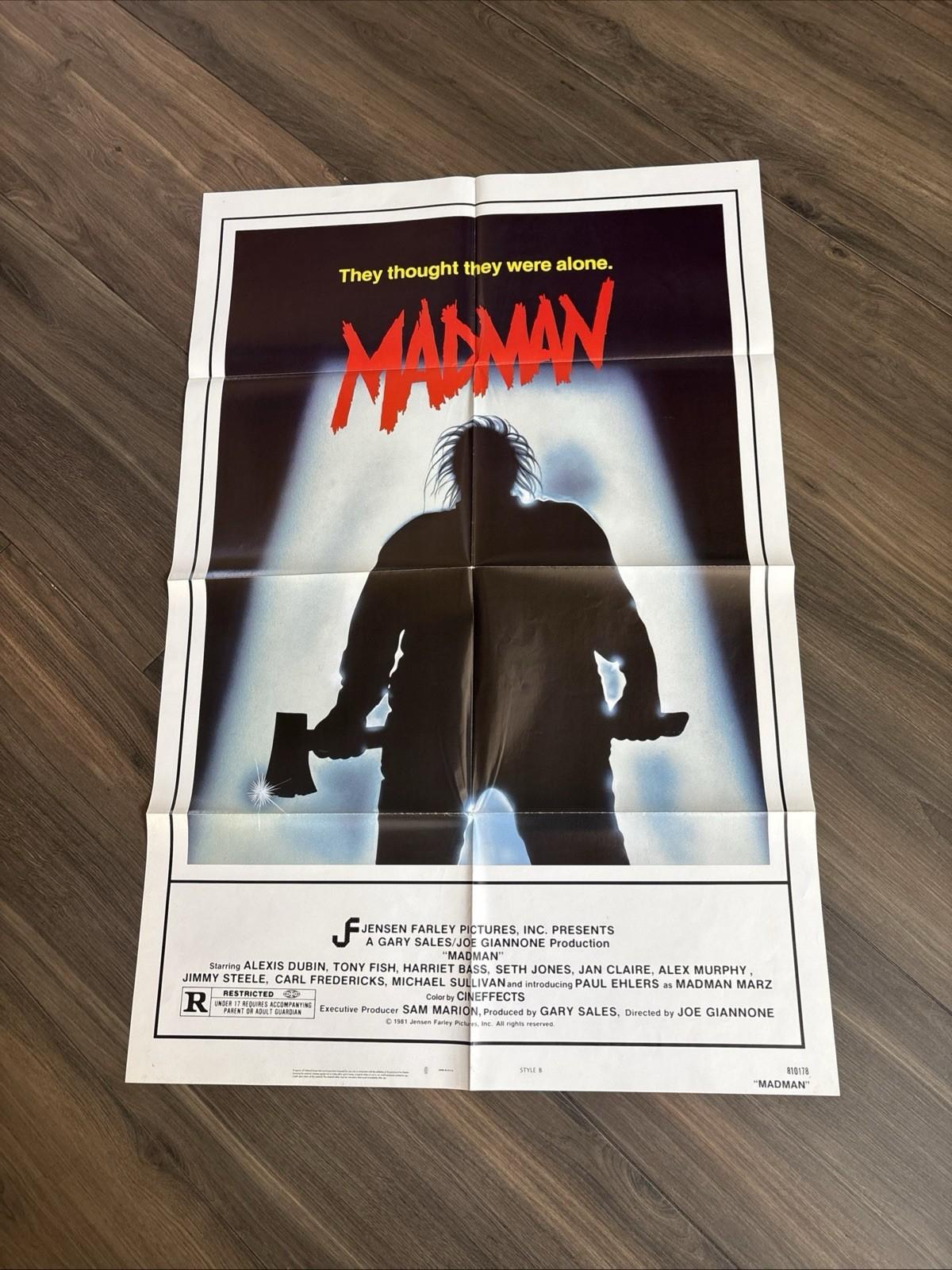 Original MADMAN slasher film one-sheet poster 1981 Gaylen Ross Great Condition 