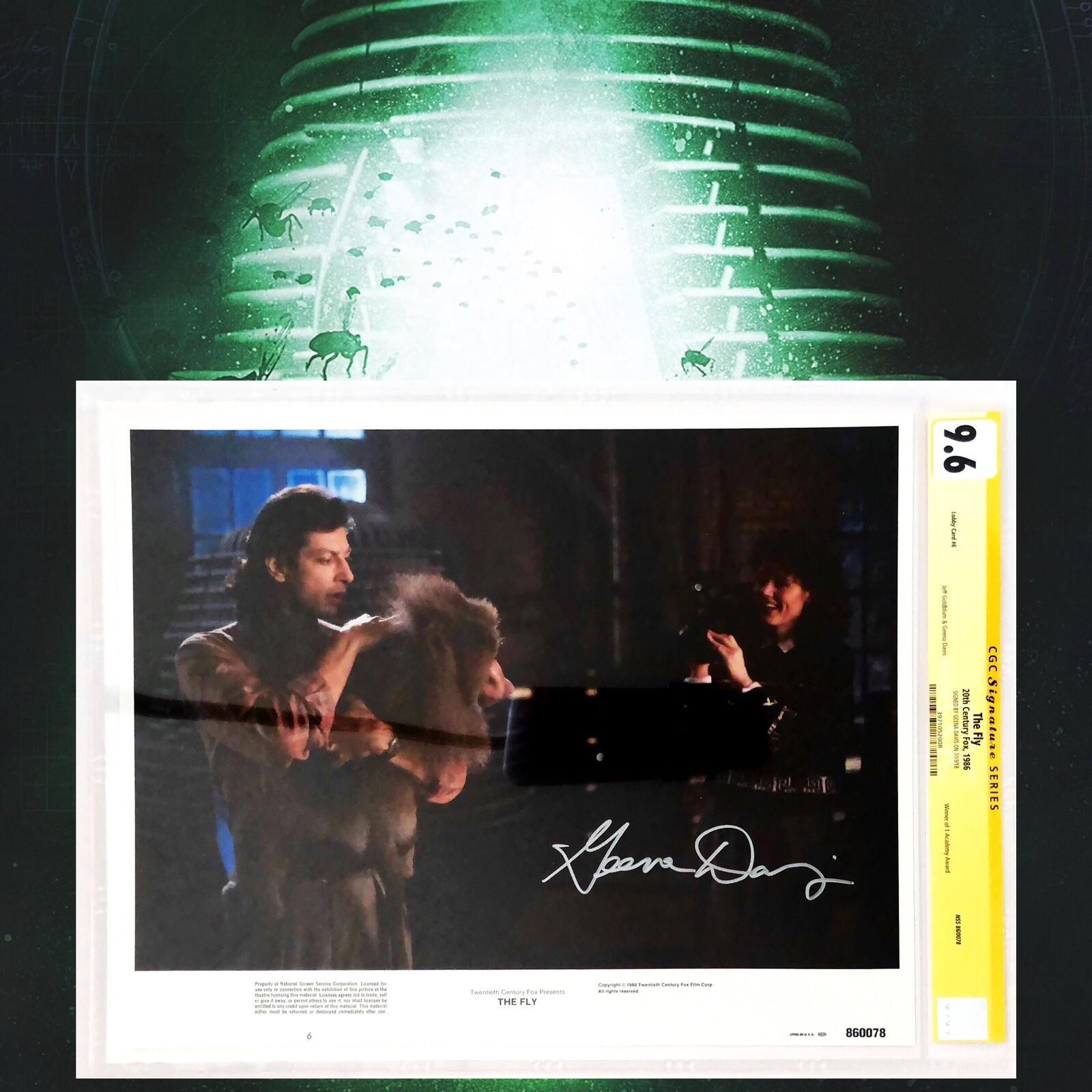 CGC 9.6 SS The Fly Lobby Card #6 signed by Geena Davis 11x14 1986 Cronenberg