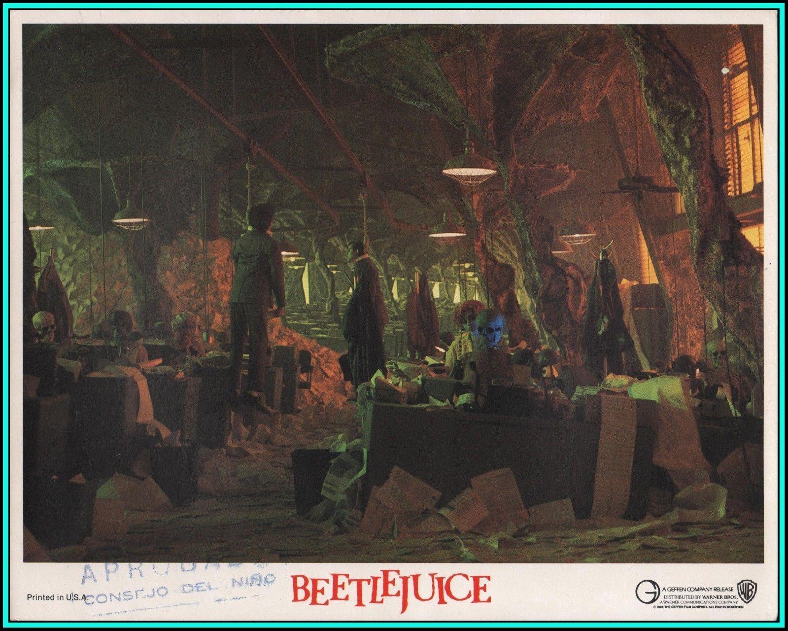 MOVIE SCENE FROM THE MOVIE: "Beetlejuice" - Original COLOR Lobby Card - 1988