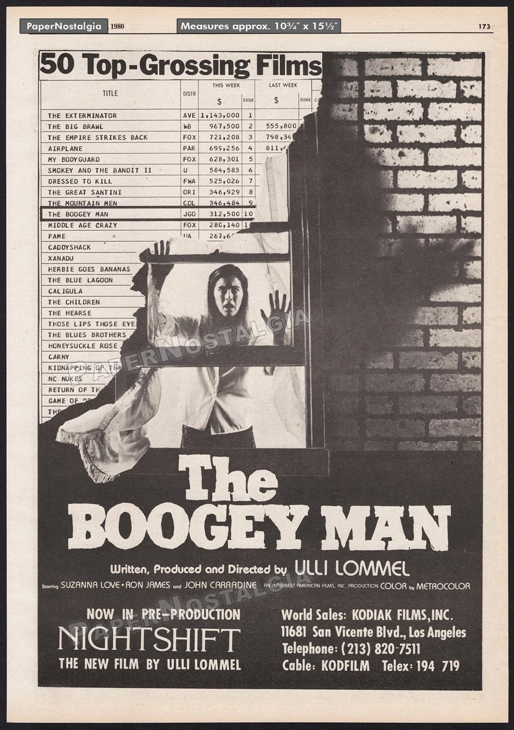 THE BOOGEY MAN – Original 1980 Trade AD / poster – Ulli Lommel – Suzanna Love
