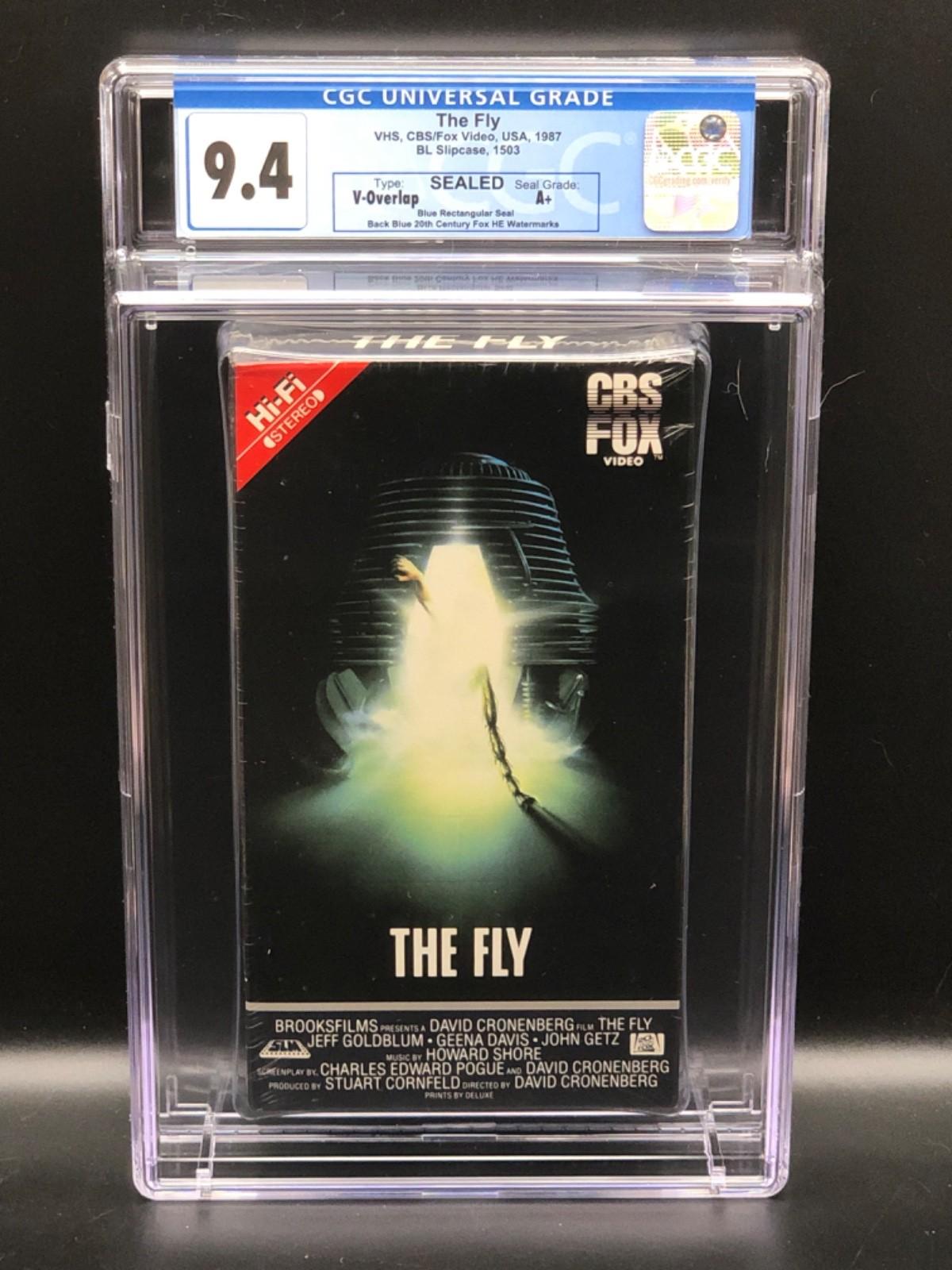 The Fly (1986) - 1987 VHS - First Print CGC 9.4 SEALED Grade A+ Watermarks