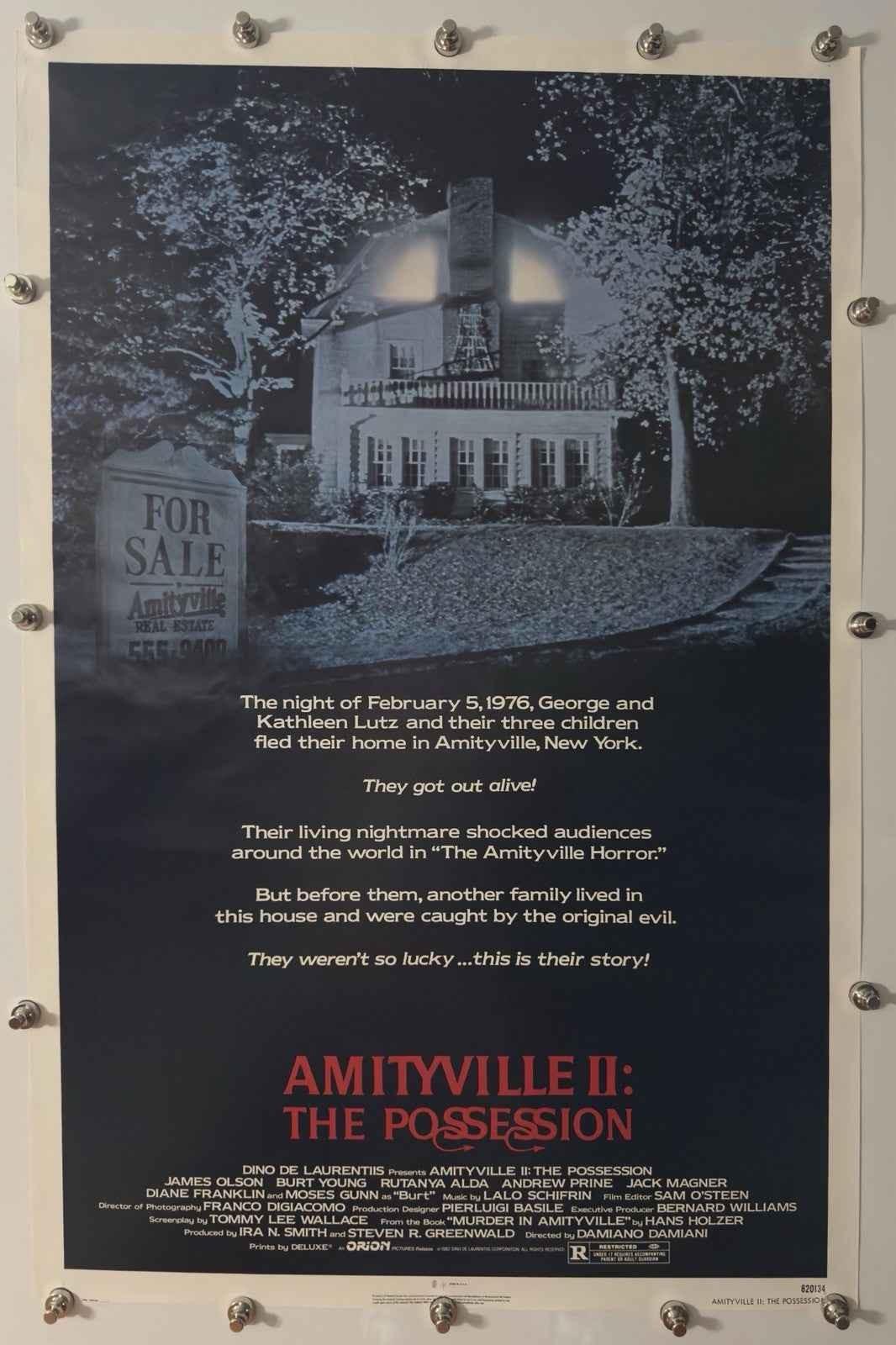 AMITYVILLE II: THE POSSESSION 1982 Original Movie Poster 27x40 SS Rolled Burt