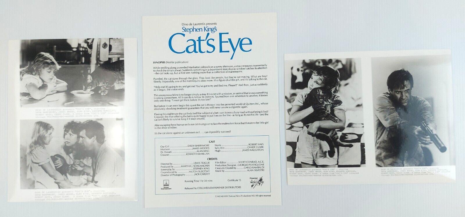 CAT'S EYE ORIGINAL UK FILM PUBLICITY PRESS KIT STILLS 1985
