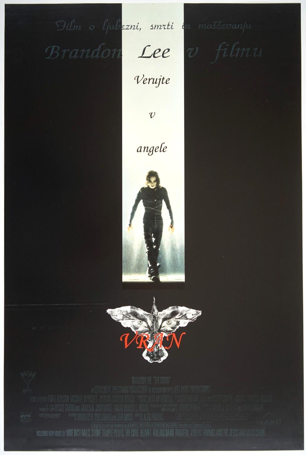 THE CROW  🎸 18x27 Original RARE SLO movie poster 1994 BRANDON LEE PROYAS HORROR
