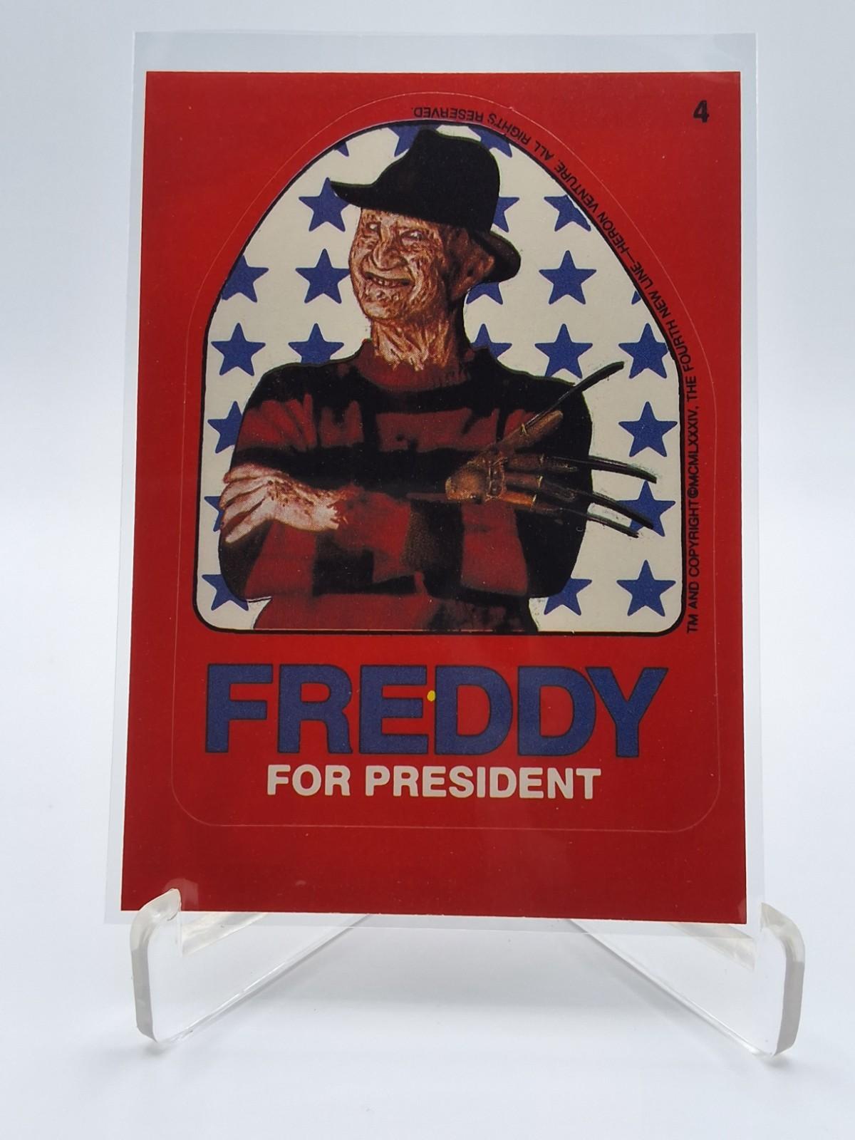 "FRIGHT FLICKS" 1988 TOPPS sticker card/puzzle COMPLETE ORIGINAL VINTAGE RARE NM