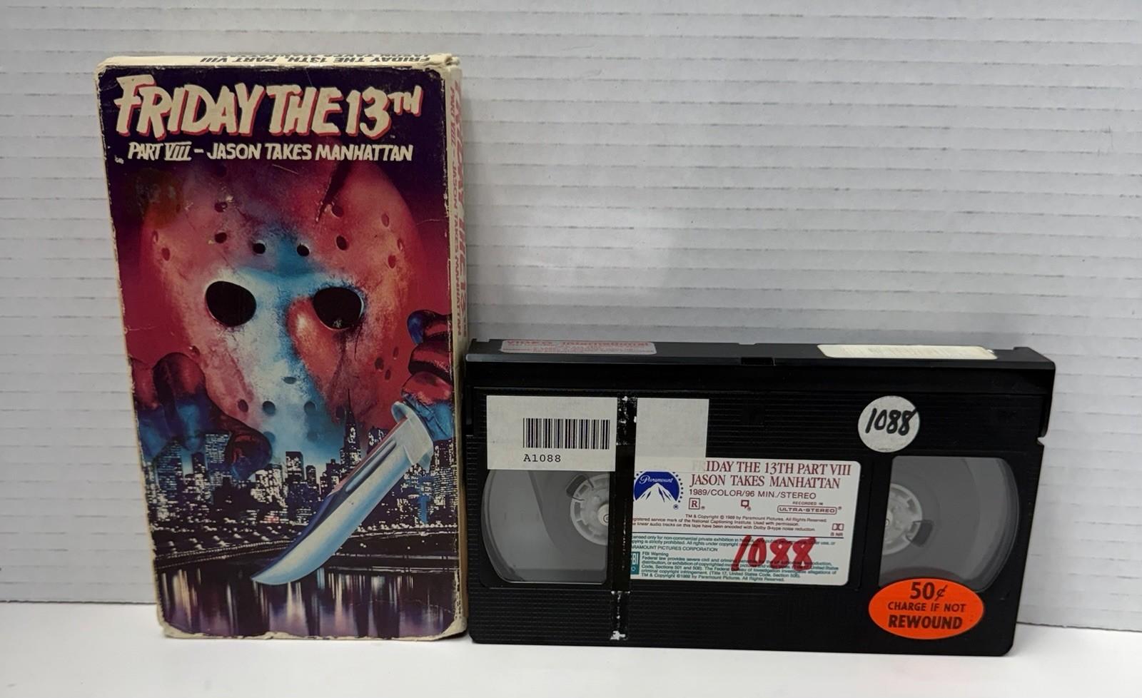 Friday The 13th Part VIII Jason Takes Manhattan VHS Tape Original 80s VCR TESTED