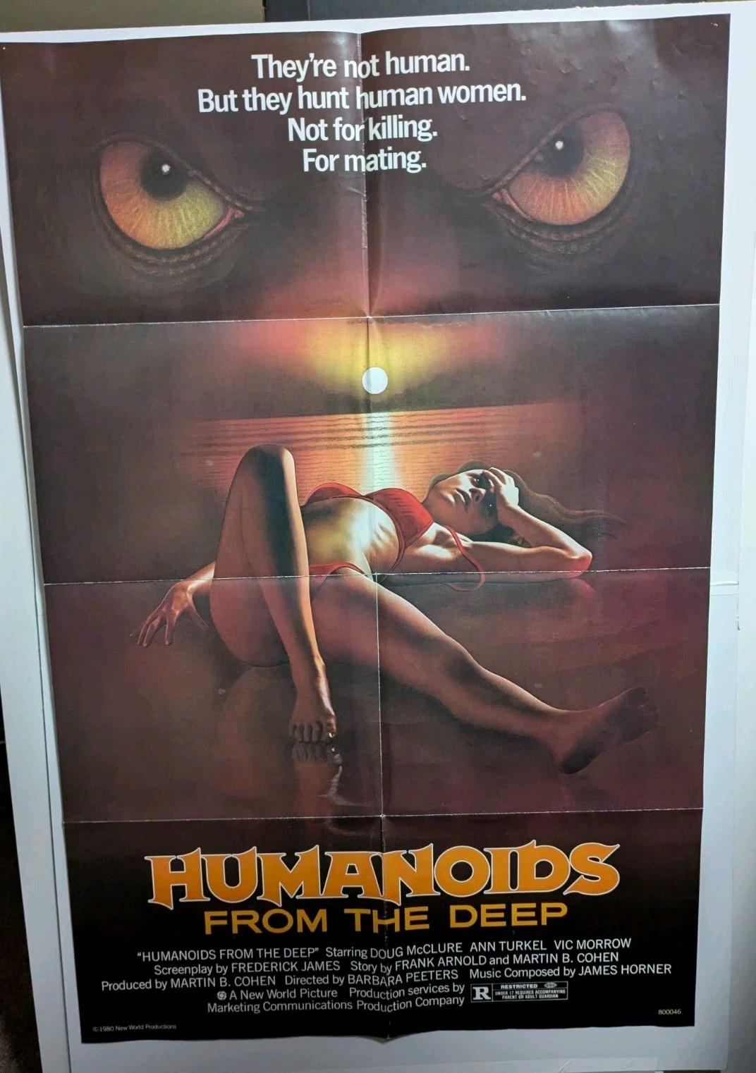 Humanoids From The Deep 1980 One Sheet Poster. Horror.Shlock. Monsters.Drive In