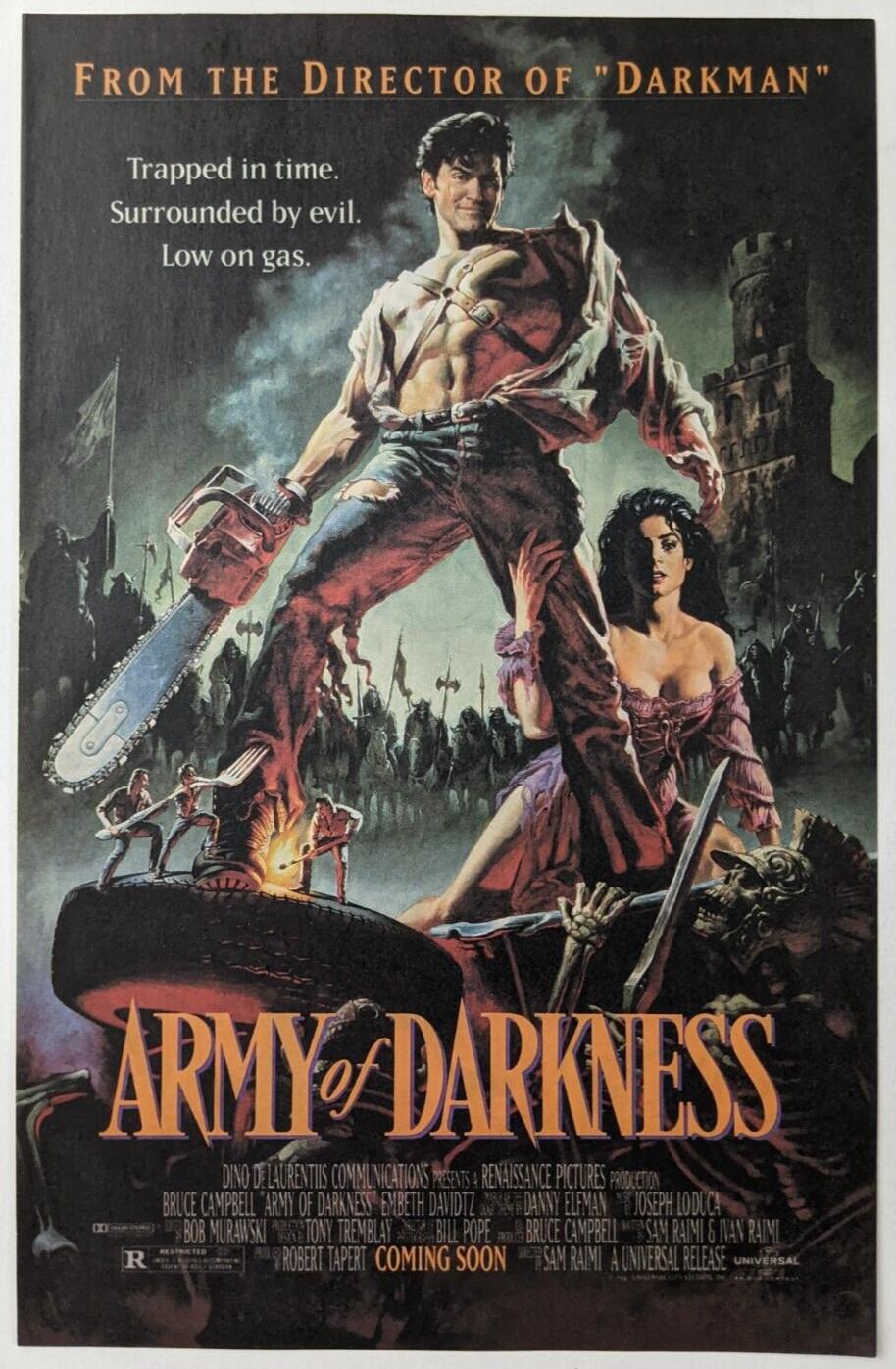Army of Darkness Print Ad Movie Poster Art PROMO Original Bruce Campbell 1992