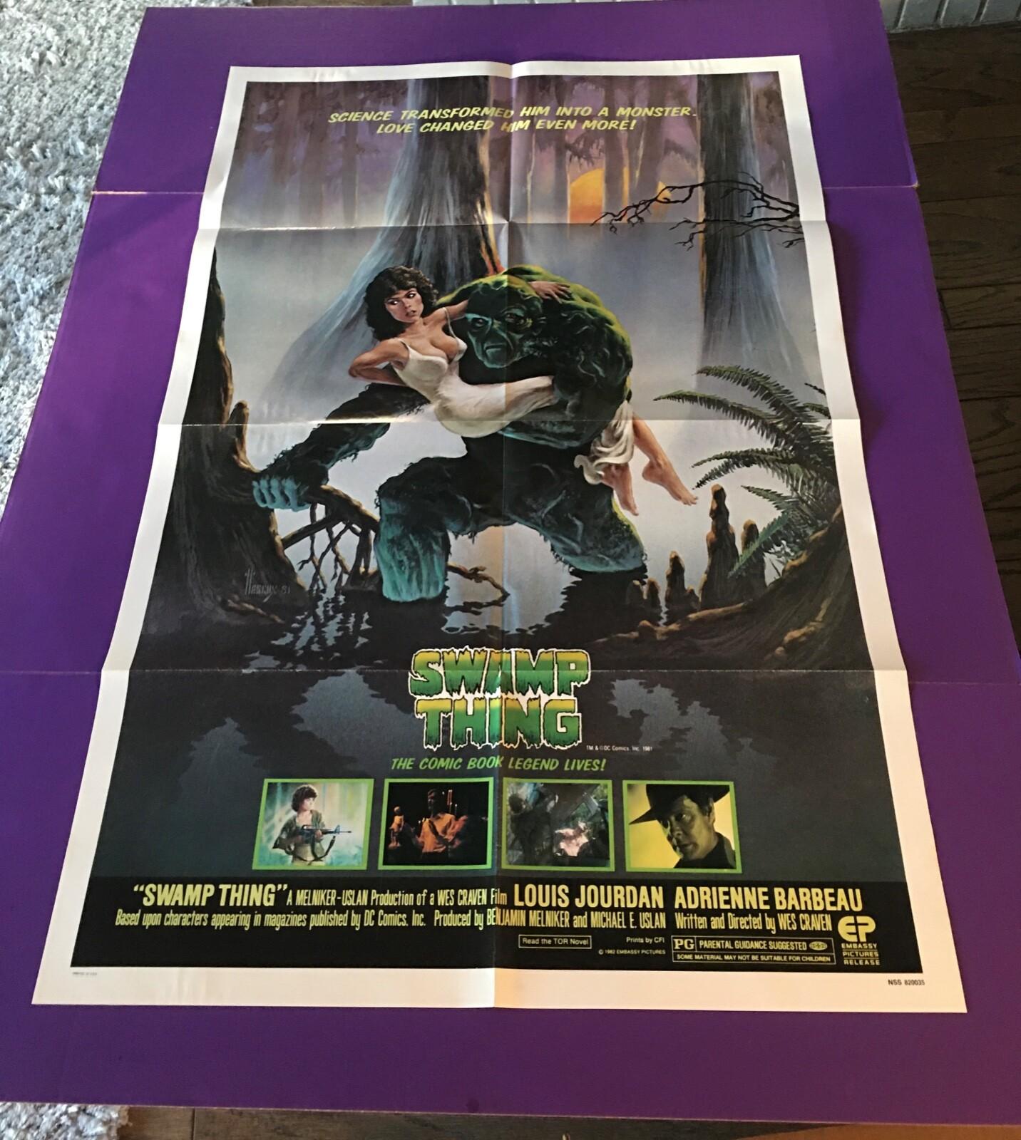 SWAMP THING ADRIENNE BARBEAU WES CRAVEN HORROR 1982 ORIGINAL ONE SHEET
