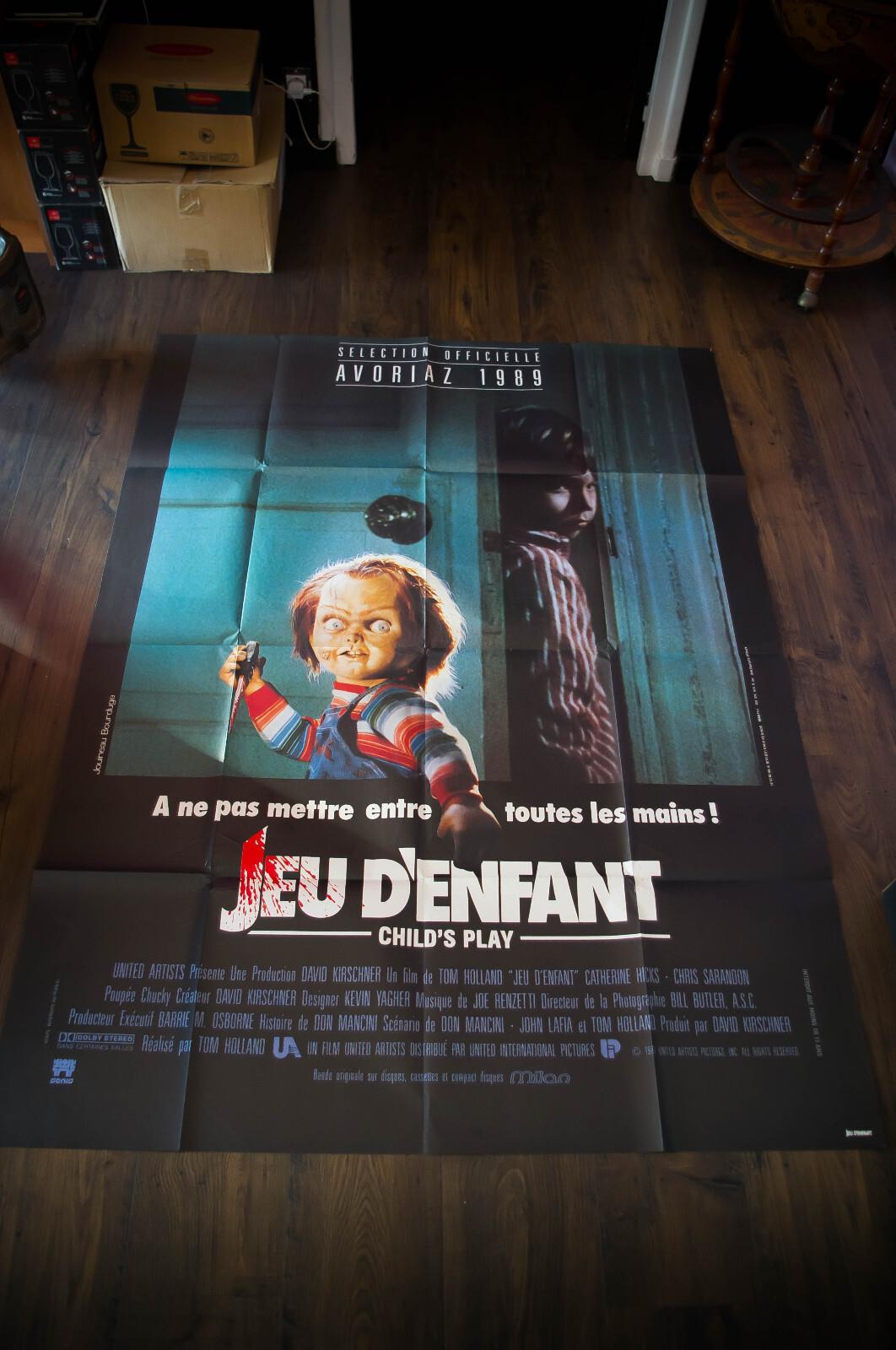 CHILD'S PLAY 🤡 Horror Large French Grande Vintage Movie Poster Original 1988