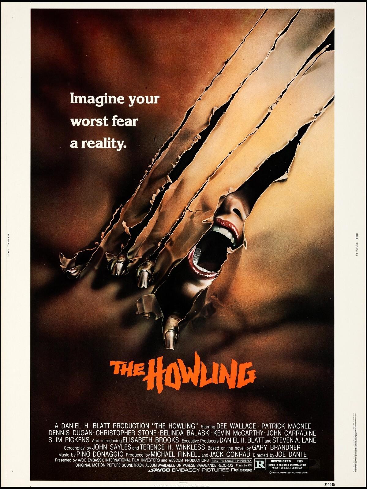 1981 The Howling Original Movie Poster Rolled 30x40 Horror Cult Werewolf