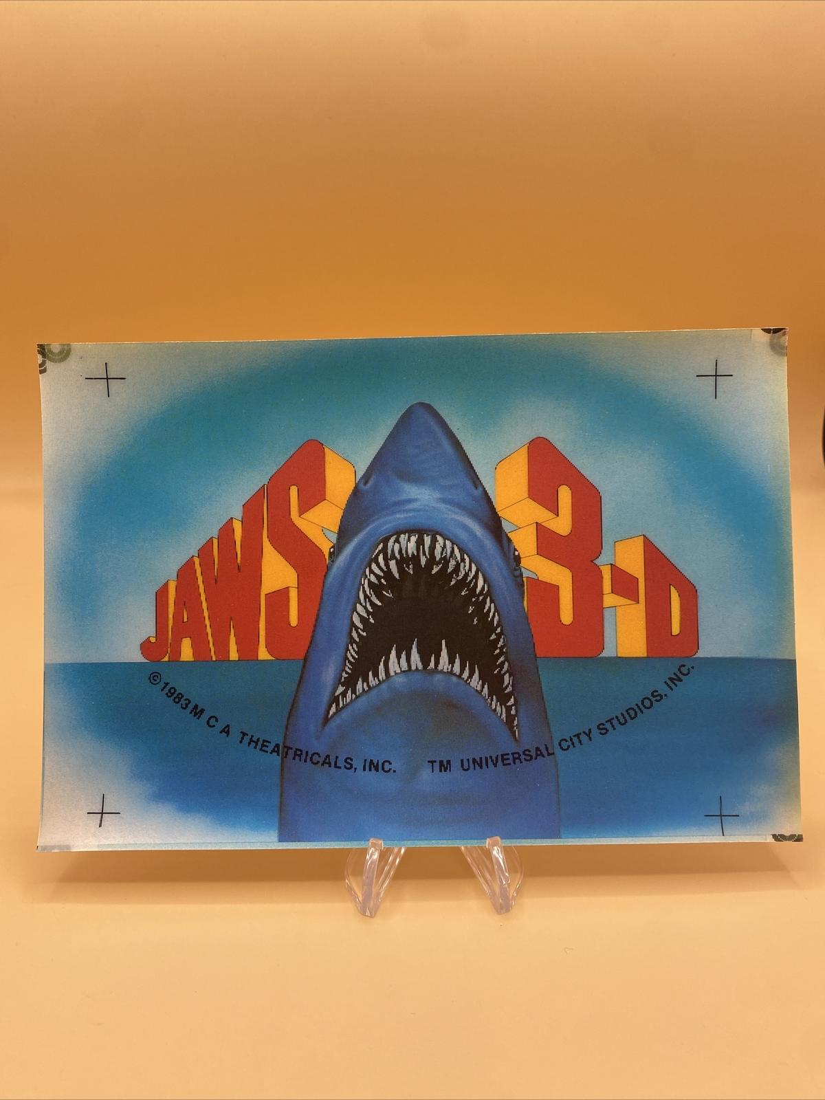 VTG JAWS 3-D promotional flicker PROMO CARD 8.5”x5.5” - Original 1983 - Vintage