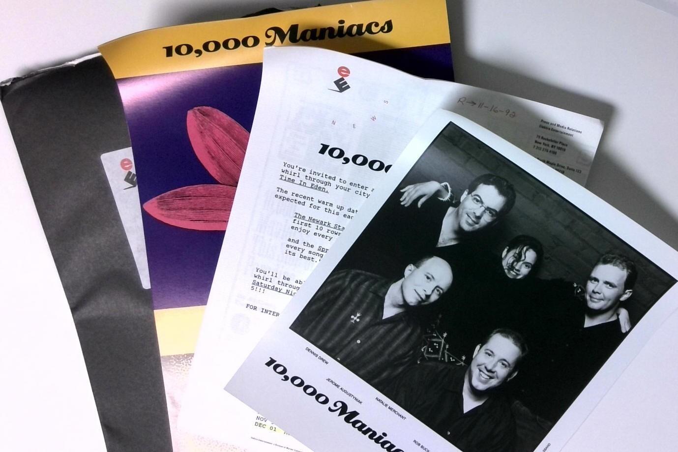 10,000 Maniacs 1992 Photo Promo Music Press Kit & Folder - Elektra Records