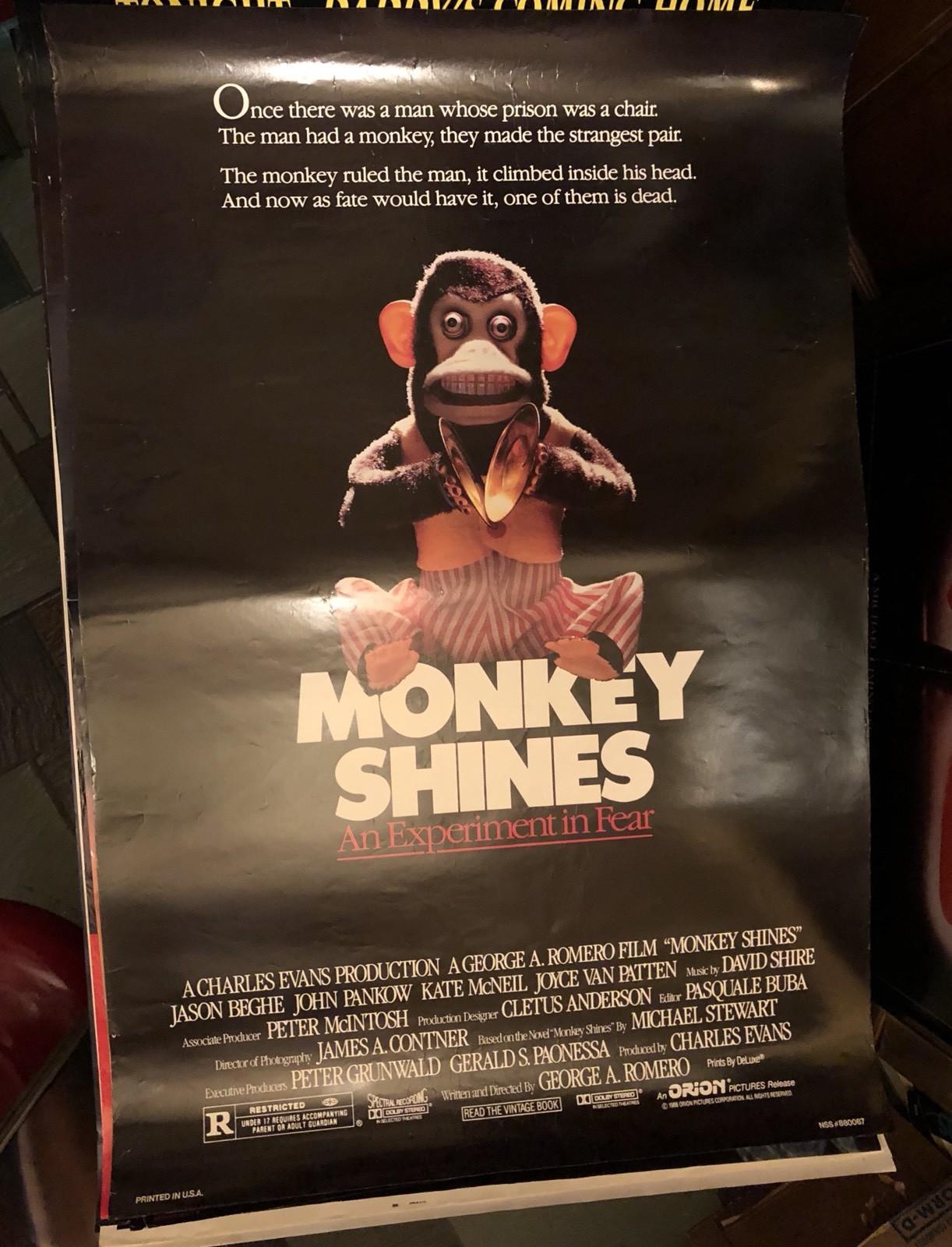 MONKEY SHINES (1988) George Romero, Jason Beghe SS One Sheet