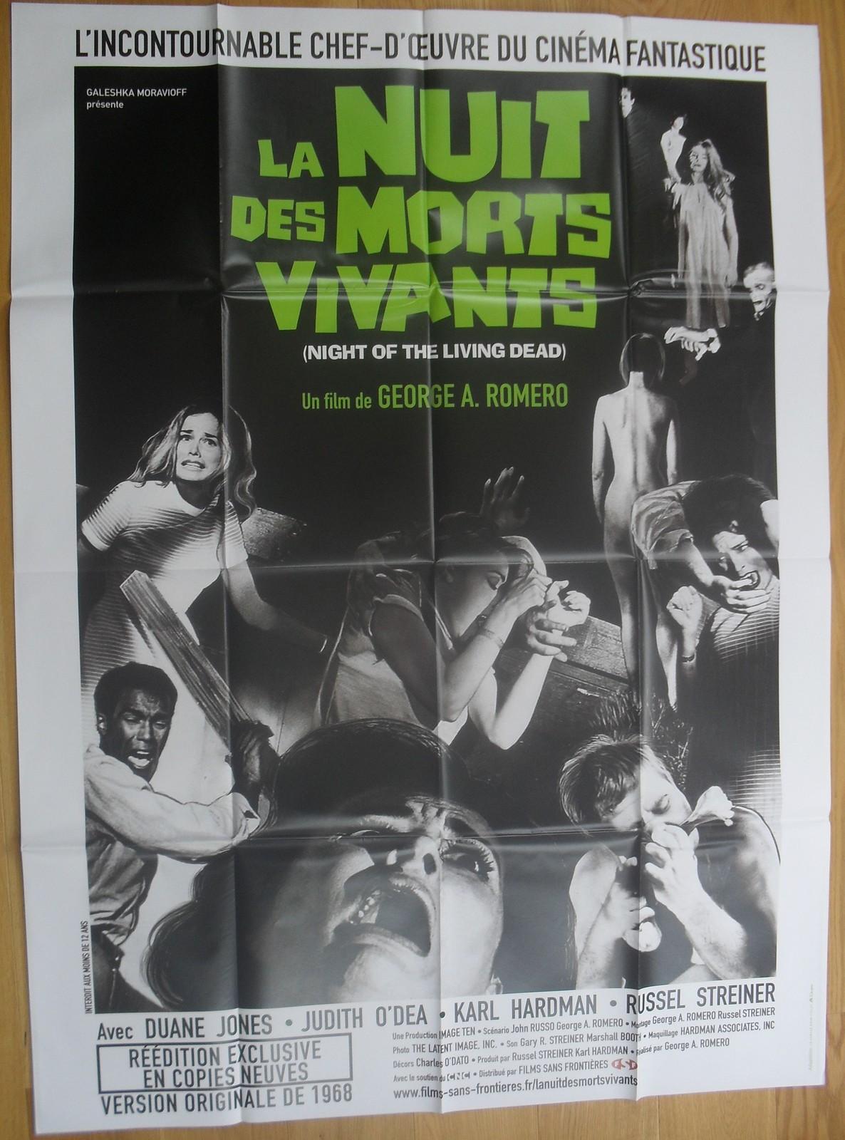 THE NIGHT OF THE LIVING DEAD romero horror original french movie poster R
