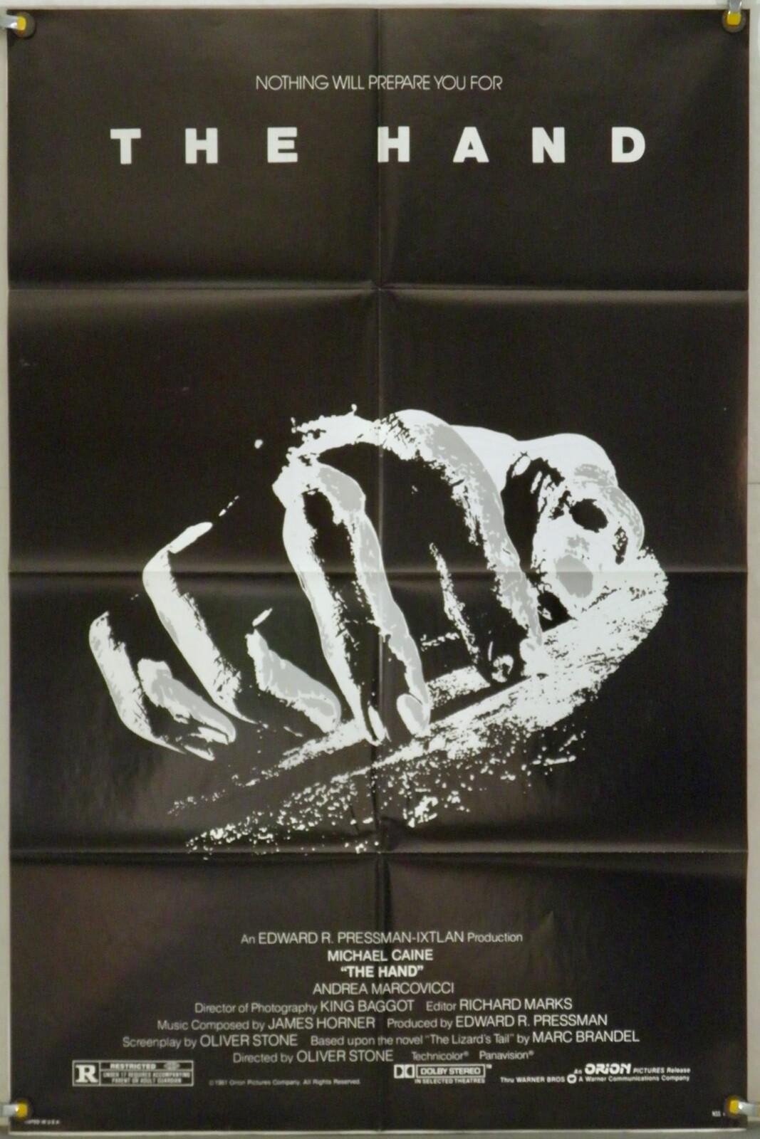 THE HAND FF ORIGINAL ONE SHEET MOVIE POSTER MICHAEL CAINE OLIVER STONE (1981)