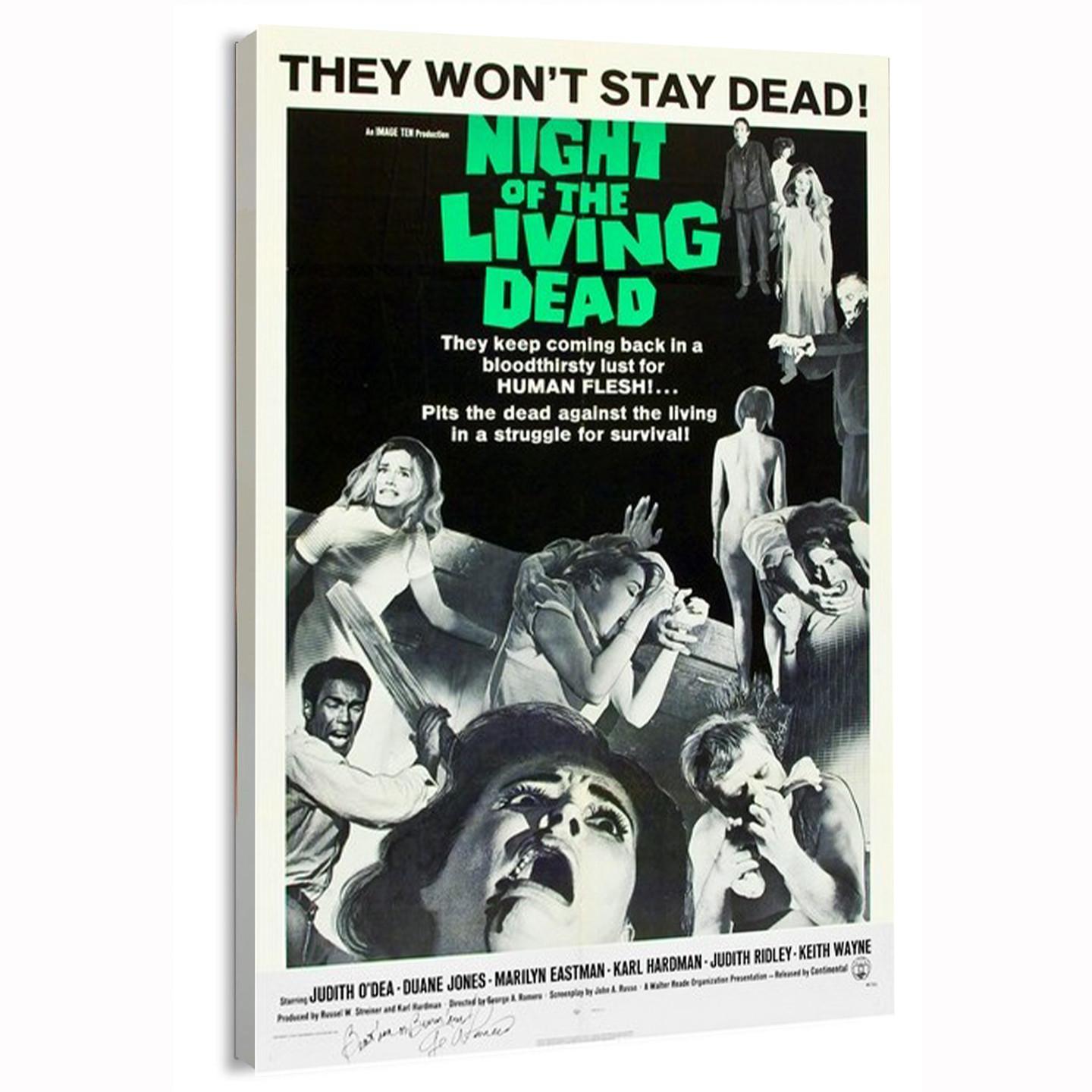 1968 Night of the Living Dead (Continental) Autographed Movie Poster or Canvas