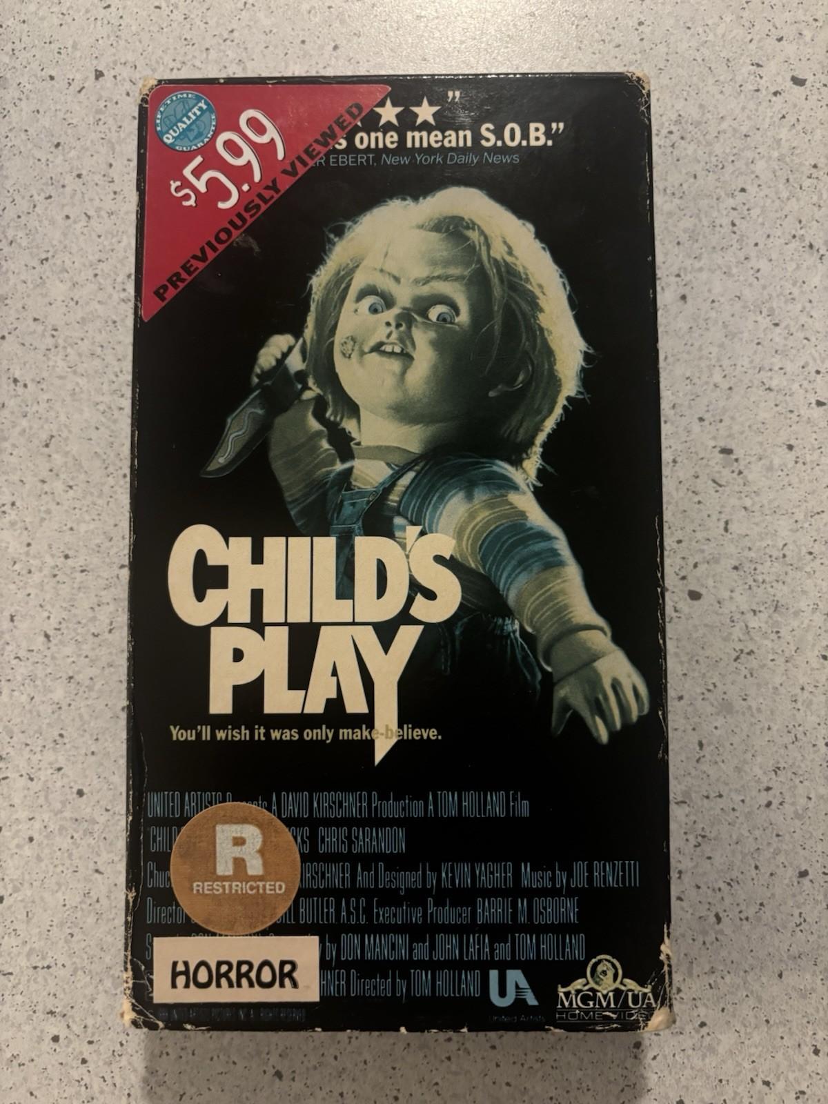 Child's Play (1988) VHS Chucky Horror Classic MGM Original 1989  Ex Rental
