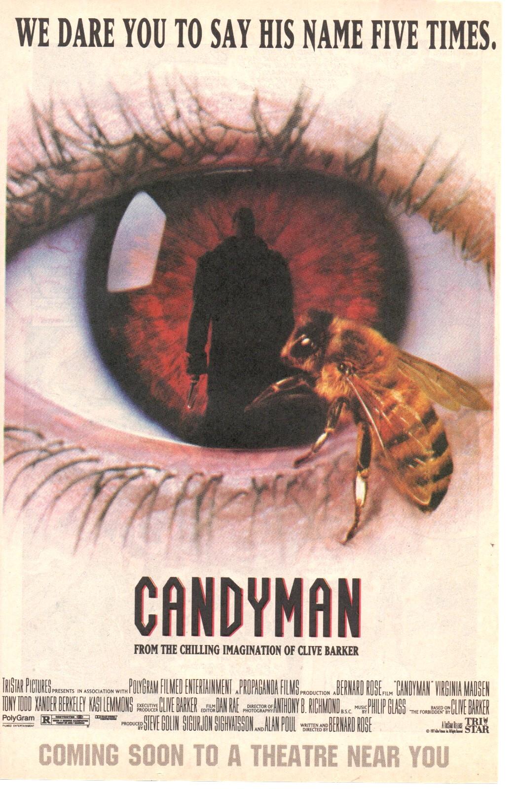 1992 CANDYMAN Clive Barker Horror Movie Film Promo PRINT AD ART - TONY TODD
