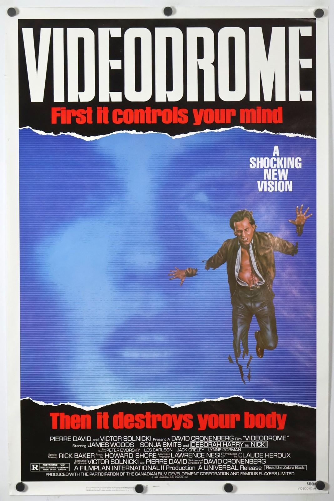 Videodrome - original movie poster 27x41 1983 Rolled Deborah Harry , Cronenberg