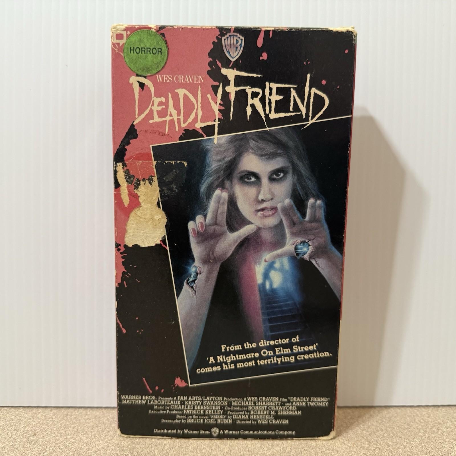 Deadly Friend VHS 1986 Wes Craven Kristy Swanson Horror Movie Vintage RARE