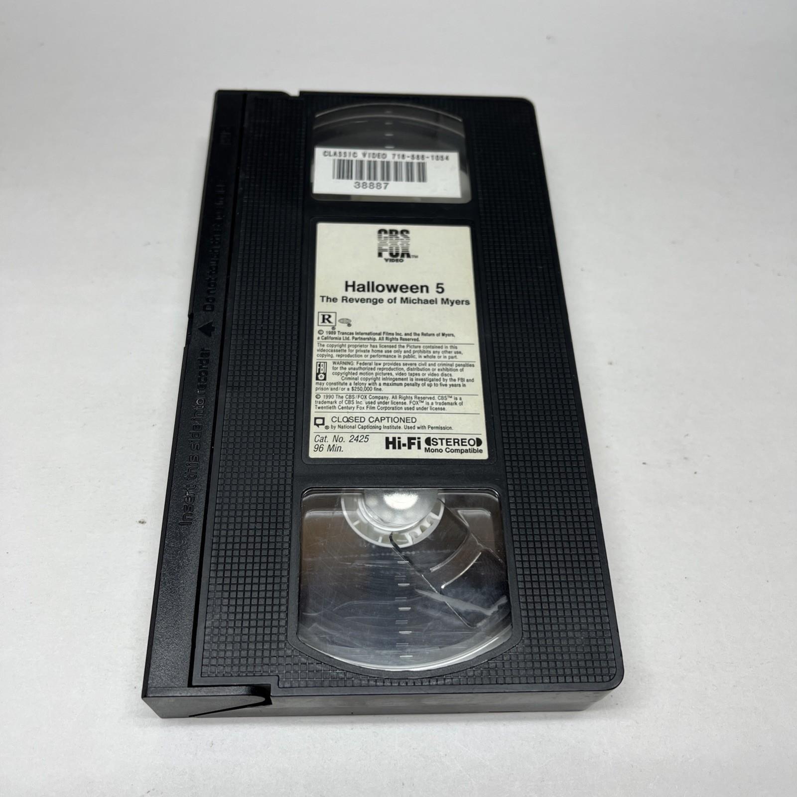 Halloween 5: Revenge of Michael Myers 1989 VHS Cassette Tape Only