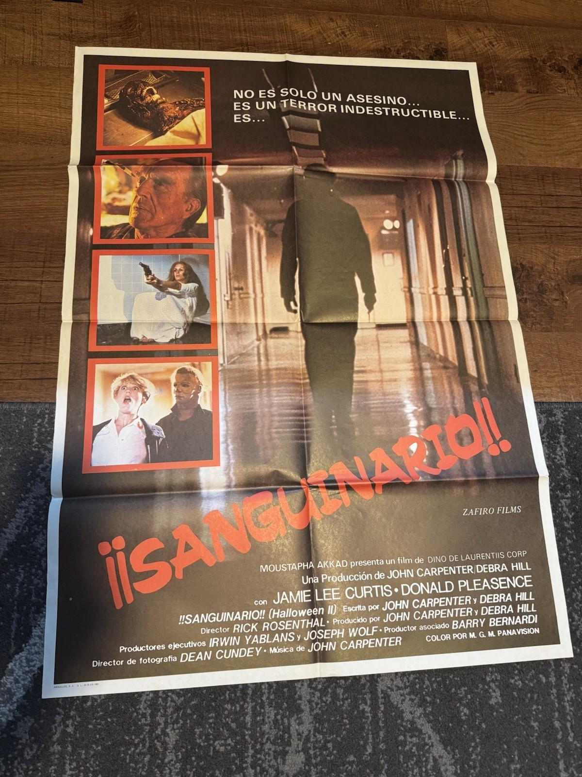 HALLOWEEN II 2 * ORIGINAL MOVIE POSTER *RARE SPAIN ONE SHEET* MICHAEL MYERS MASK