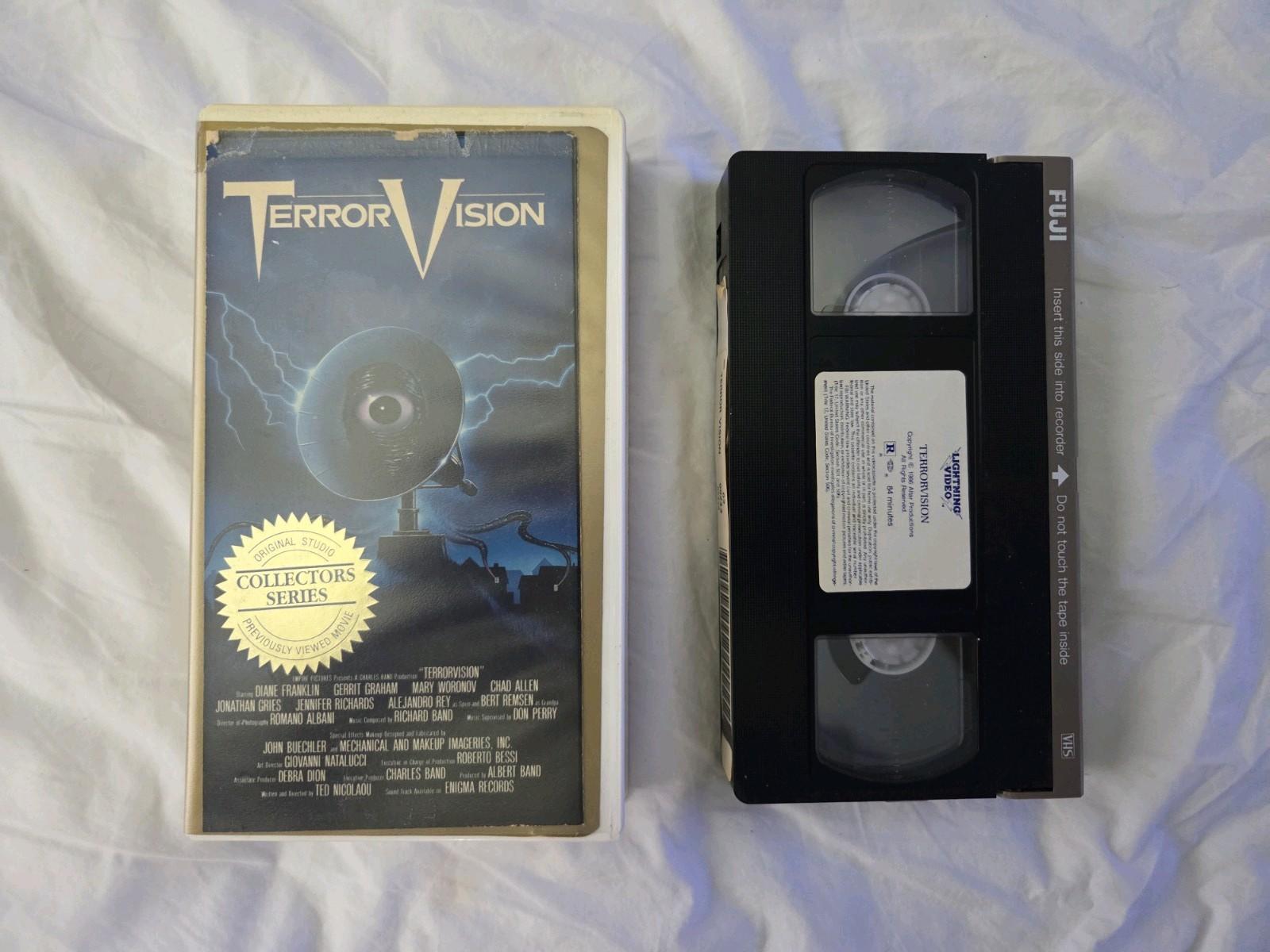 Terrorvision 1986 VHS Lightning Video Cult Horror Cut Cover In Replacement Box