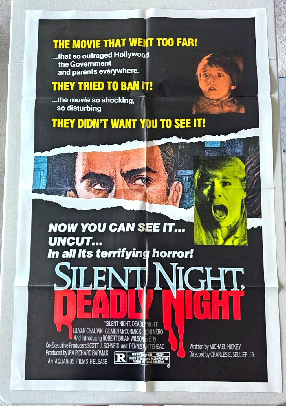 SILENT NIGHT DEADLY NIGHT ORIGINAL 27X41 FOLDED MOVIE POSTER 1984 SLASHER FILM