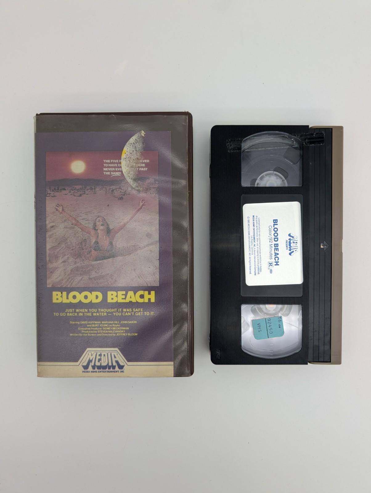 Blood Beach VHS Ex Rental Cut Carton 1981 Media Home Entertainment 
