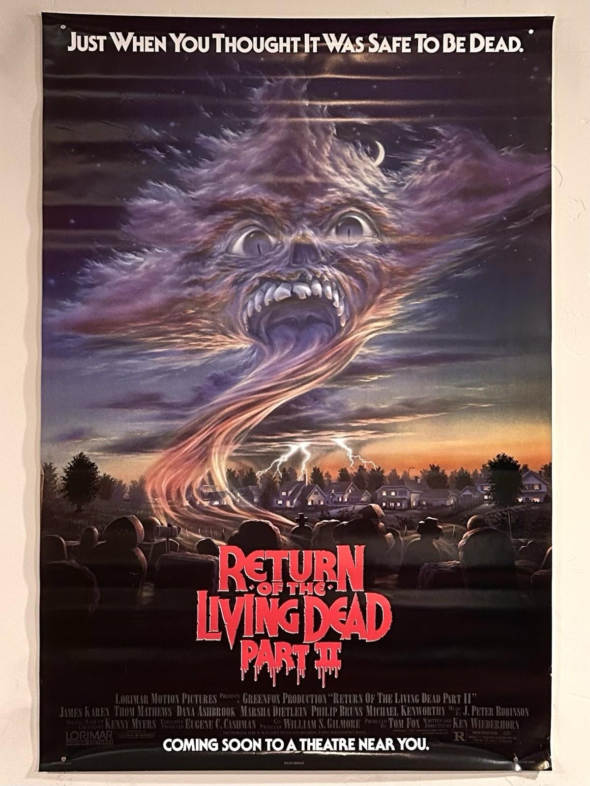 Vtg. RETURN OF THE LIVING DEAD PART II 1987 Horror Original SS Poster 27x40 NM