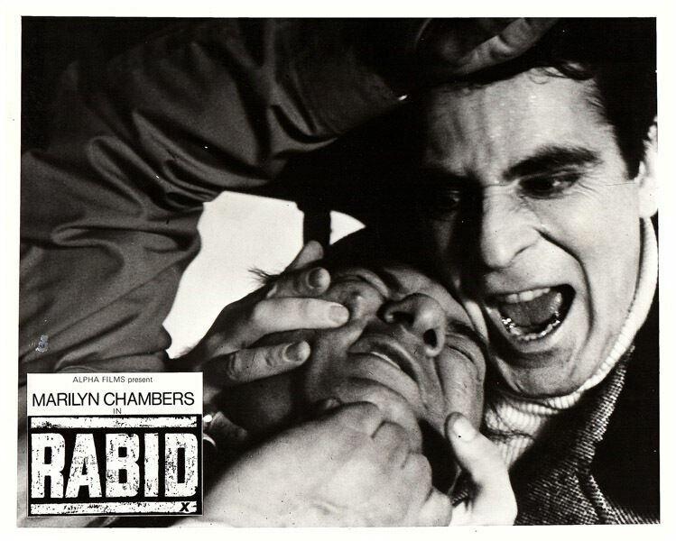 Rabid original 1977 lobby card Joe Silver attacking man