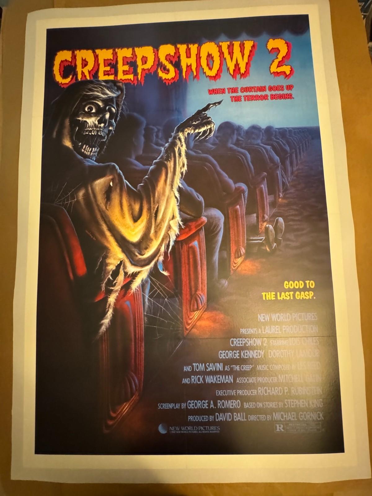 CREEPSHOW 2 (1987) 27X41 ORIGINAL RELEASE LINEN BACKED U.S. ONE SHEET VF+