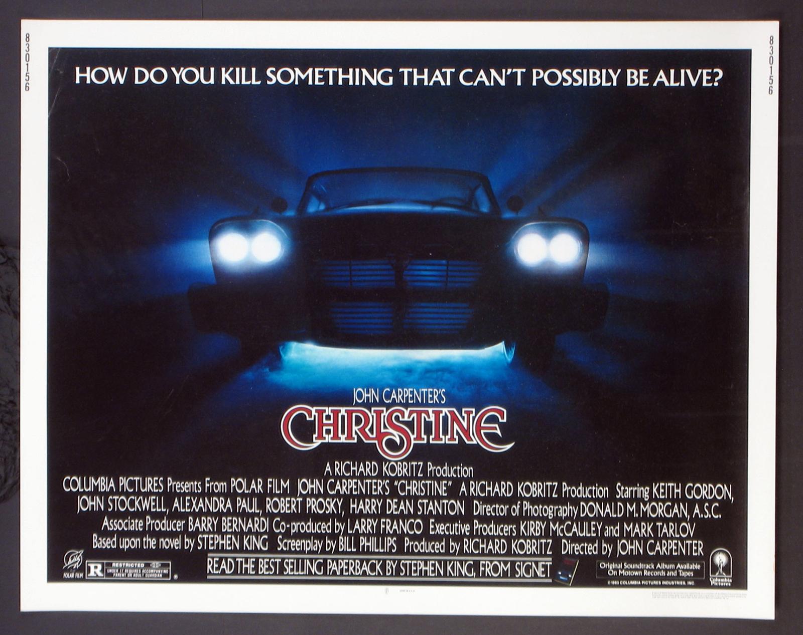CHRISTINE JOHN CARPENTER HORROR ‘58 PLYMOUTH FURY 1983 HALF-SHEET ROLLED