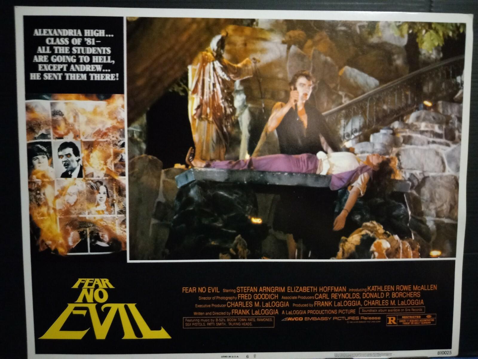 Lobby Card 1981 FEAR NO EVIL demon about to drive stake through girl's heart