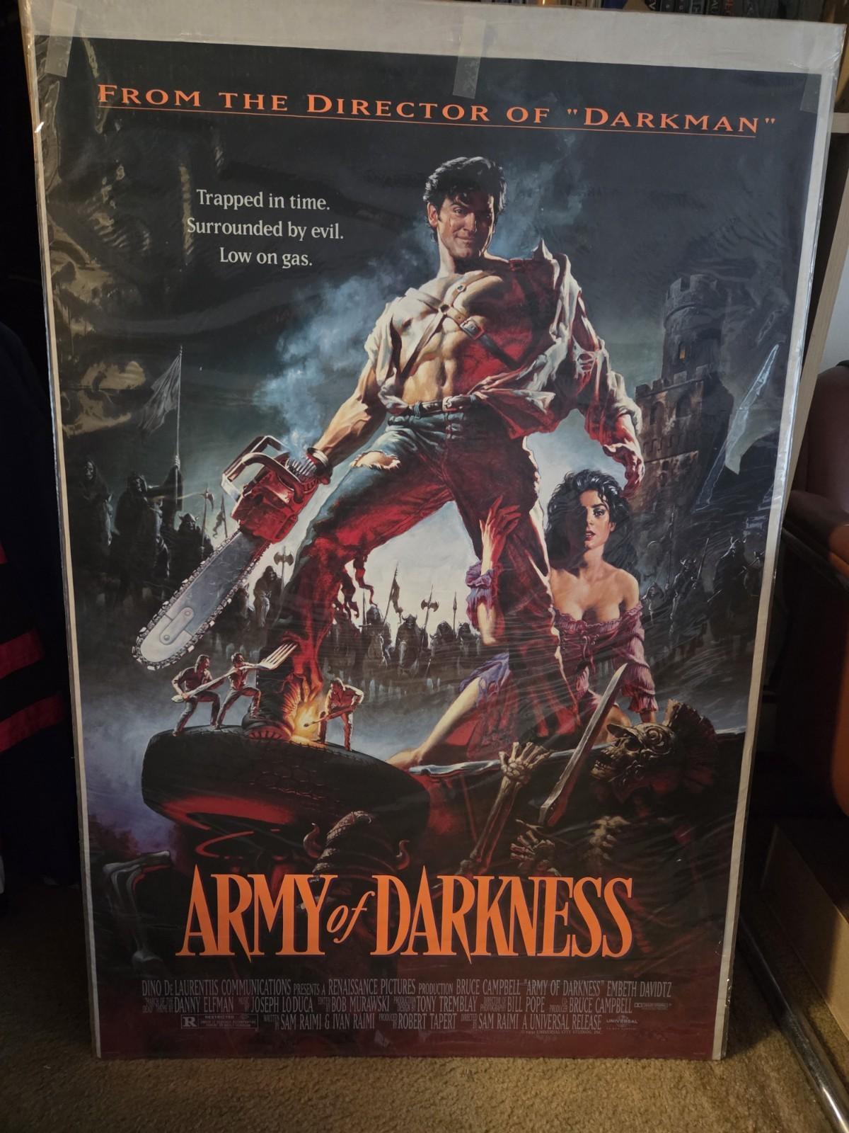 1992 Army of Darkness Original Movie Poster 27x40 Bruce Campbell, Sam Raimi